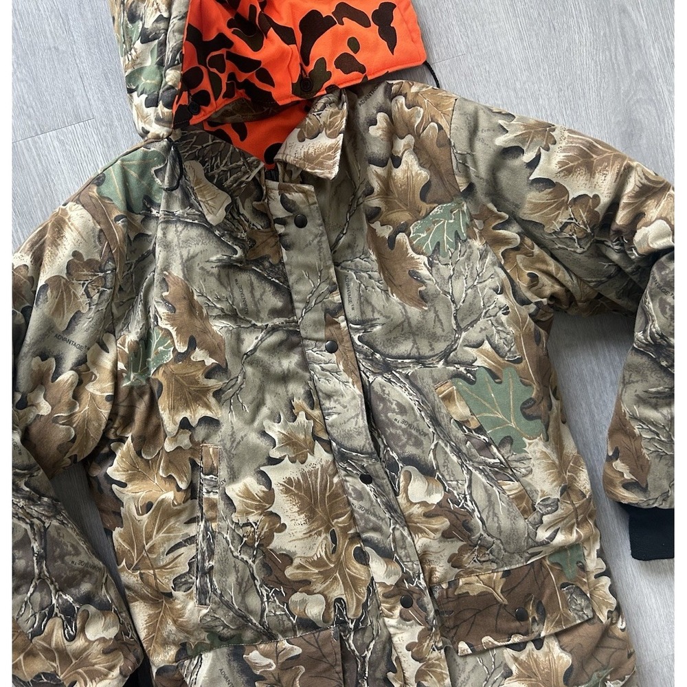 Vintage Johnson Garments Real Tree Orange Camouflage Reversabile Full Zip Jacket